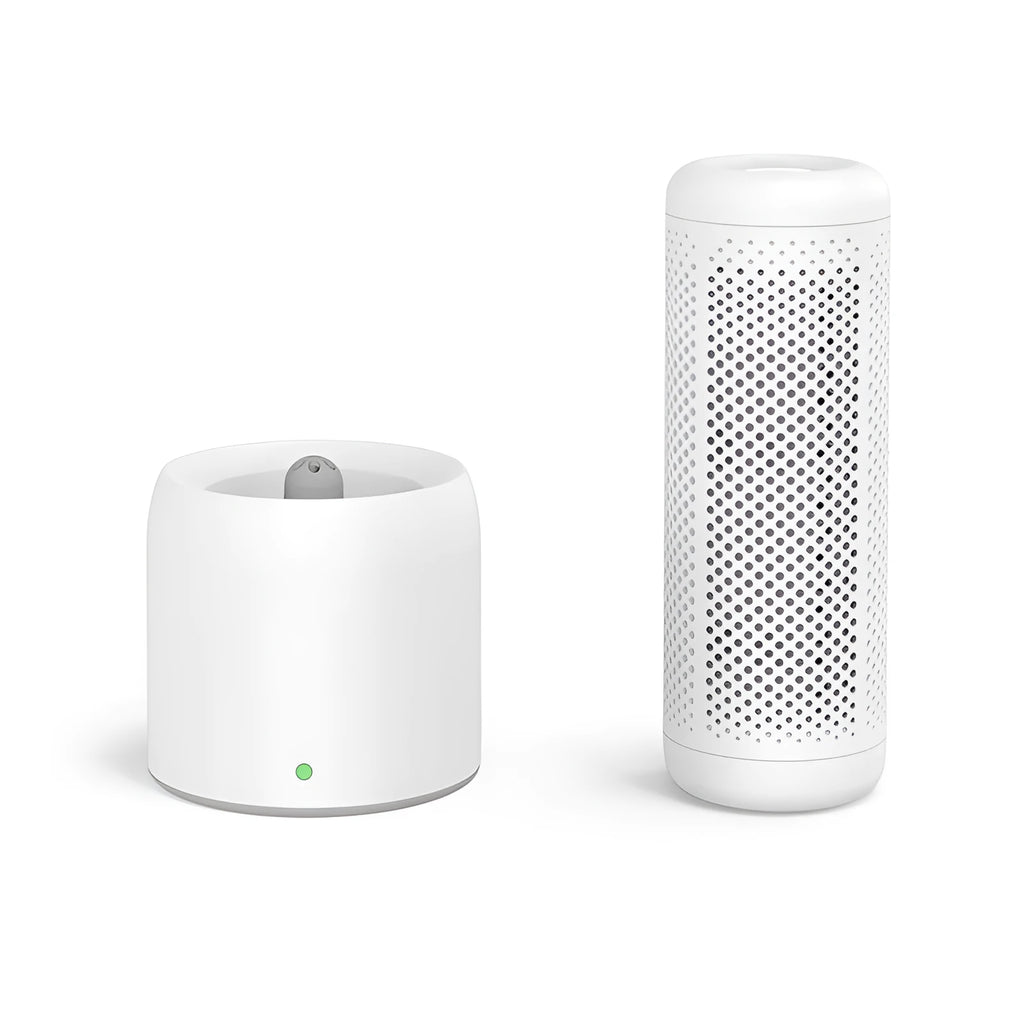 Small white indoor dehumidifier with 1 litre water tank for rooms up to 10 square metres