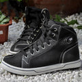 Men's summer motorcycle casual short boots in black and grey options with anti-slip sole