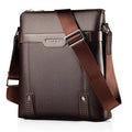 Men's medium black PU leather shoulder bag with adjustable strap and zipper closure