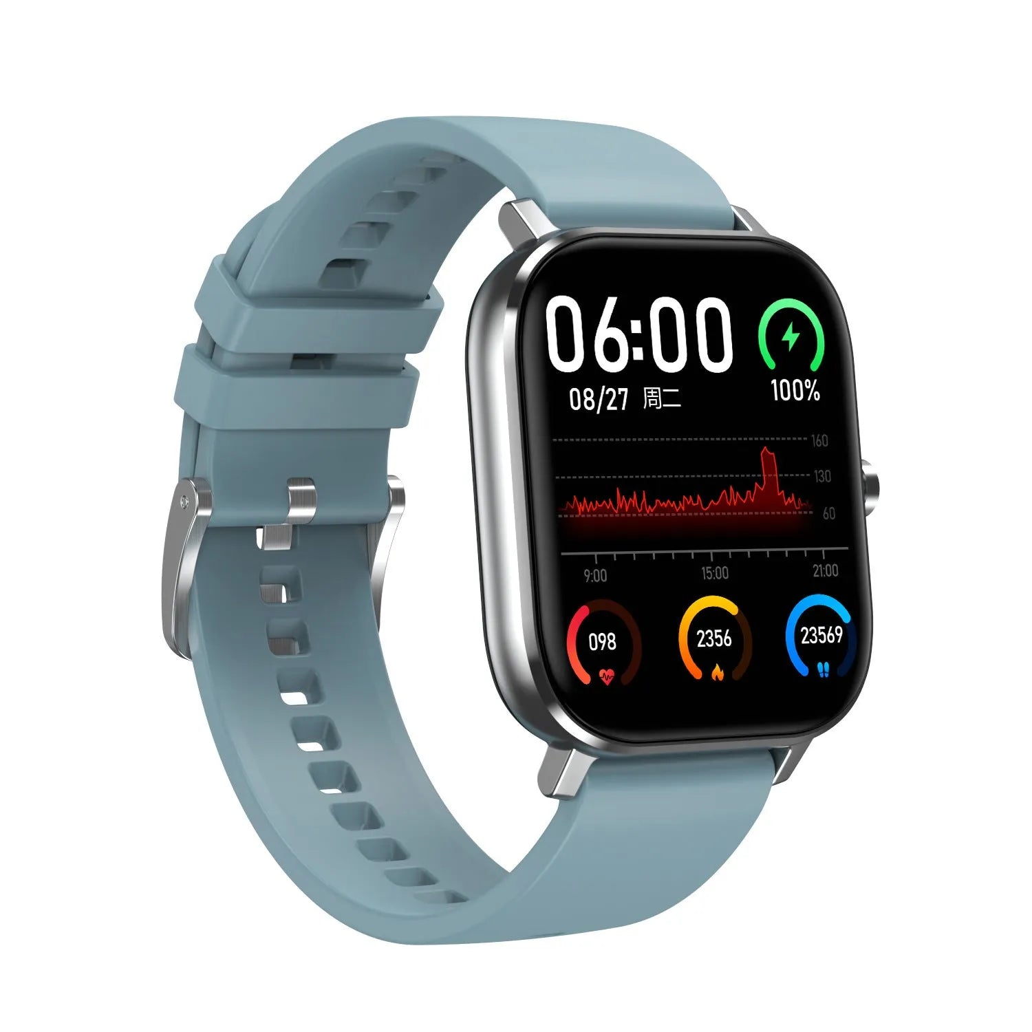 Smart fitness bracelet with a 1.54-inch screen on a wrist, showing health metrics and remote control options.