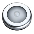 Silver square motion sensor night light with automatic activation for dark home areas