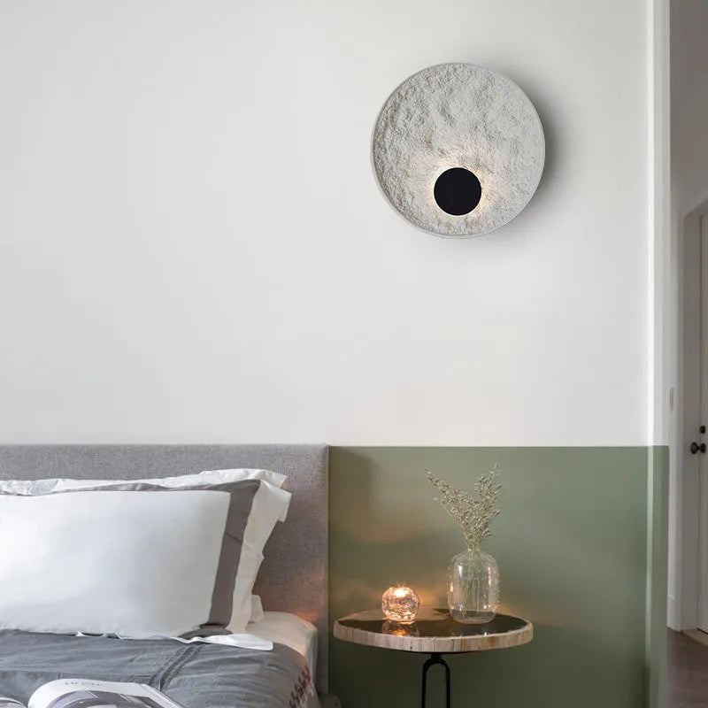 Modern white iron wall lamp in 300mm and 500mm sizes for bedside or hotel lighting.
