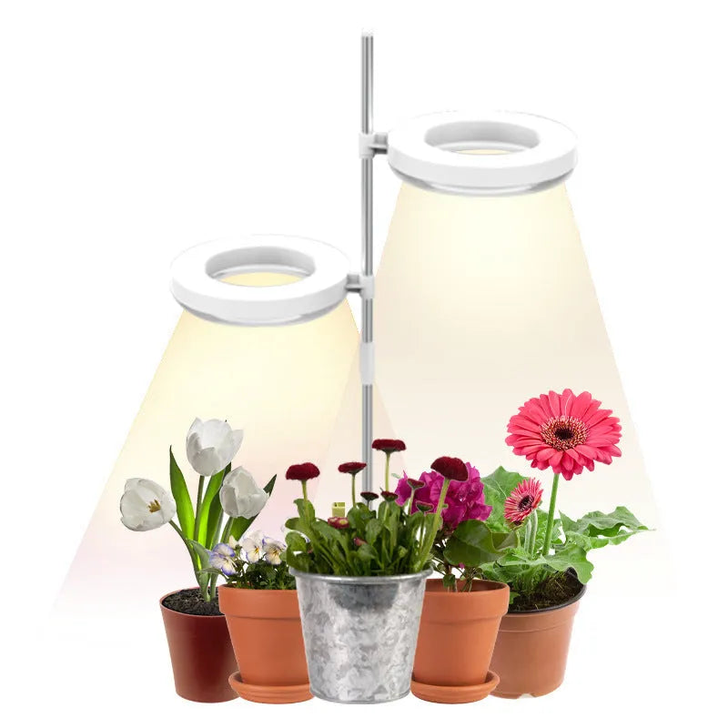 Compact desk plant growth lamp with full spectrum light showing 160mm length