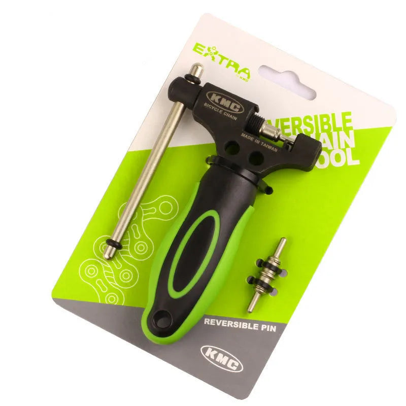 Green steel bicycle chain cutter with double shaft chaining device for 0 type bike chains