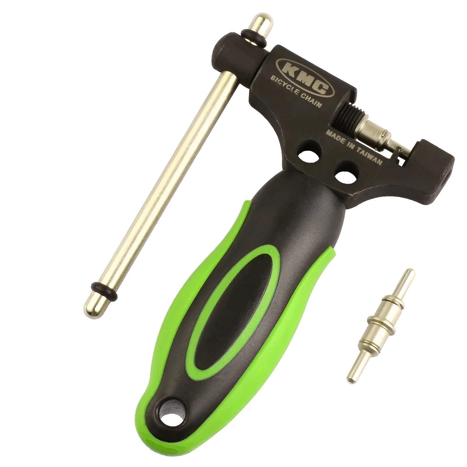 Green steel bicycle chain cutter with double shaft chaining device for 0 type bike chains