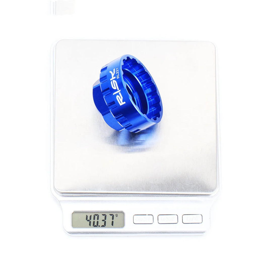 Blue aluminium alloy 12-speed direct mount disc removal wrench for bicycle maintenance