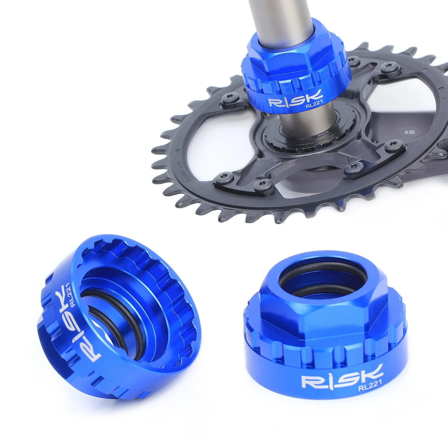Blue aluminium alloy 12-speed direct mount disc removal wrench for bicycle maintenance