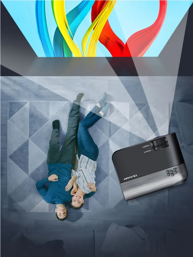 Android WiFi wireless projector with 8K Blu-ray lens and voice control system