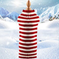 Wool twisted rope knit dog sweater shown in a red colour on a mannequin.
