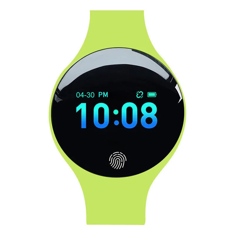 Smart watch with 0.66-inch screen showing Bluetooth connectivity and pedometer functions