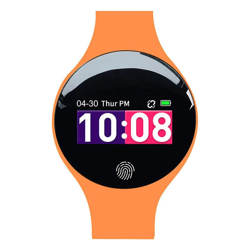 Smart watch with 0.66-inch screen showing Bluetooth connectivity and pedometer functions