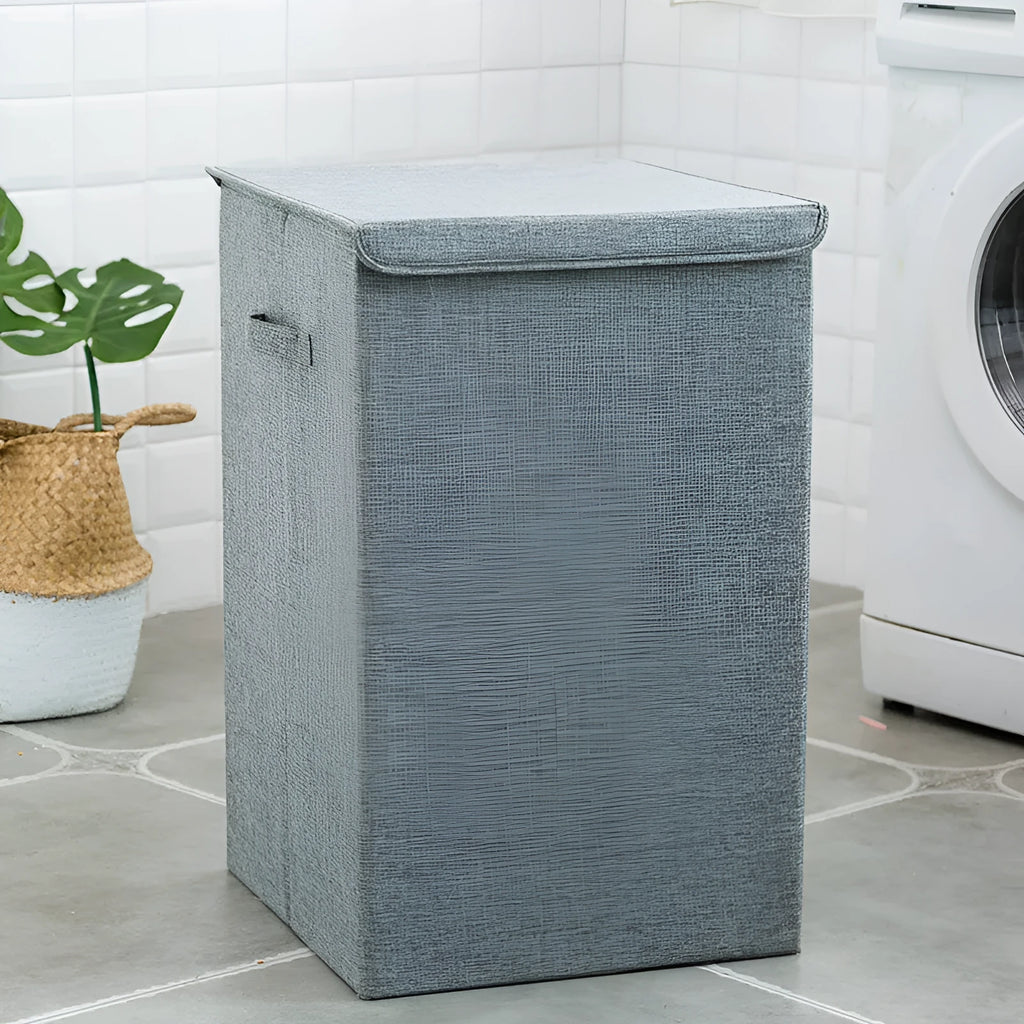 Washable cotton linen clothes sorting box with covered design for laundry storage