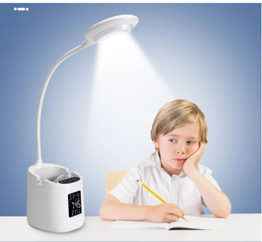 White USB desk lamp with touch switch for study environments