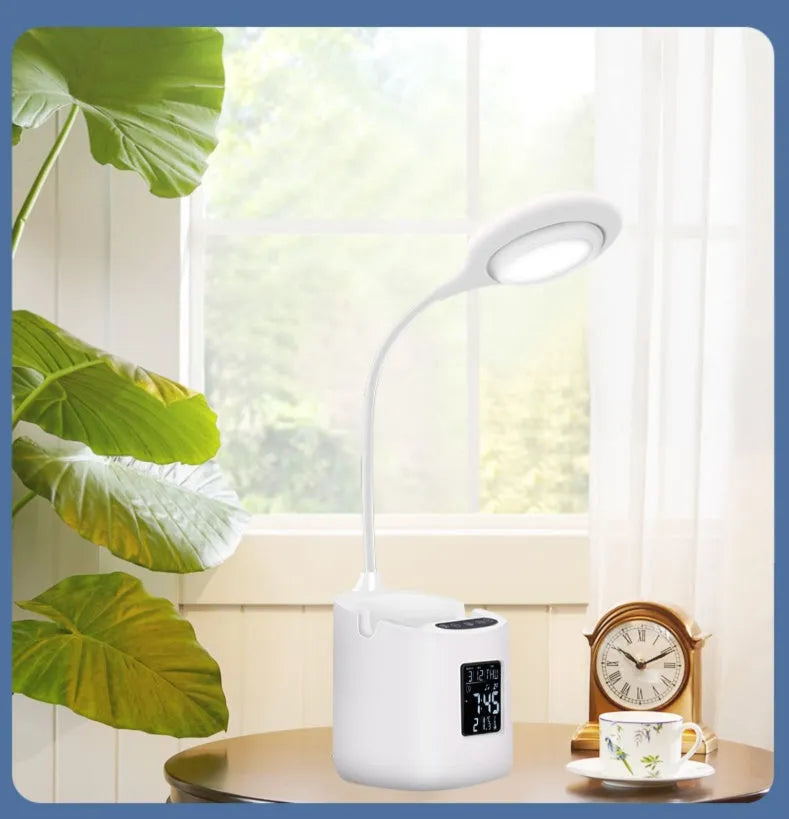White USB desk lamp with touch switch for study environments