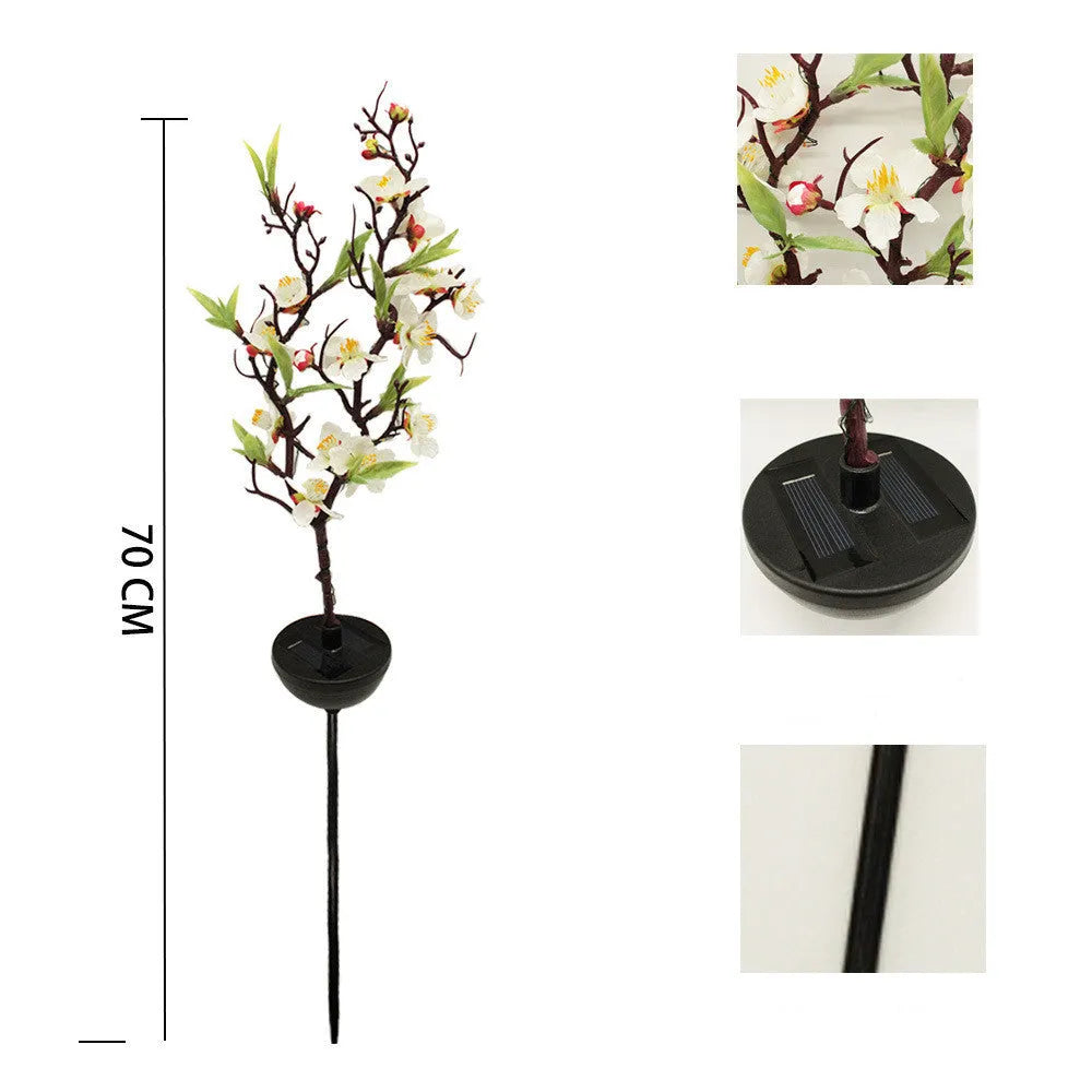 Solar ground-inserted cherry firework string light for outdoor garden decoration
