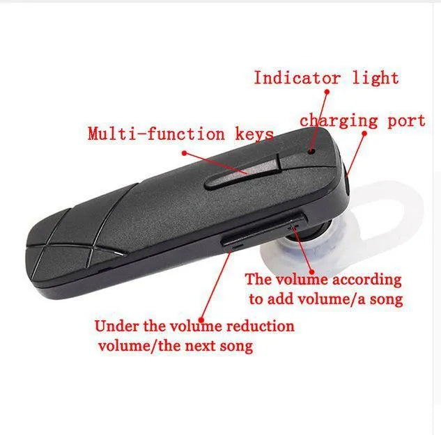Black and white Bluetooth V4.1 wireless stereo earphones with earplug design