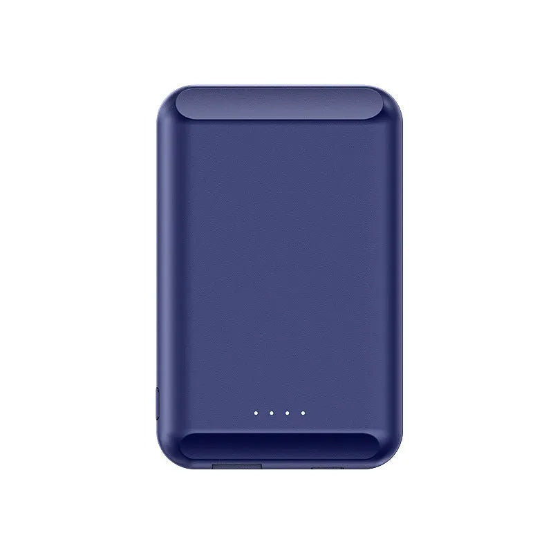 Magnetic wireless power bank in black, blue, green, pink or white colour with 5000mAh capacity
