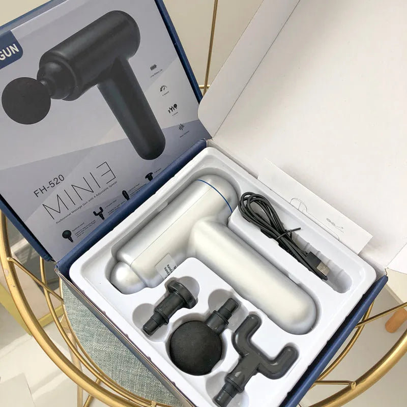 God Fascia Gun muscle massager in choice of grey, red or black colours with USB charging port