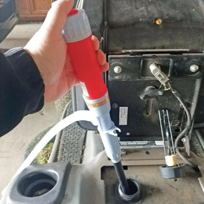 Blue manual siphon hand pump for fuel oil gasoline transfer with polypropylene construction