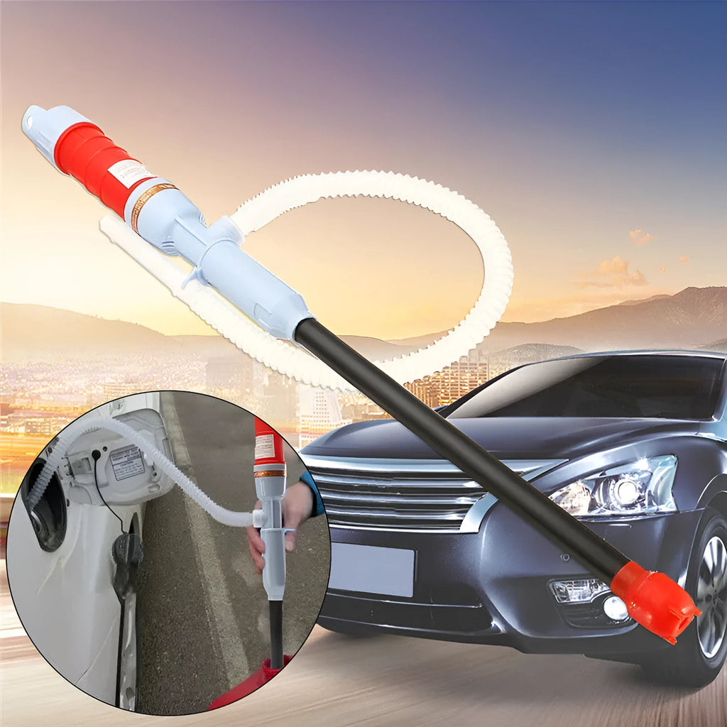 Blue manual siphon hand pump for fuel oil gasoline transfer with polypropylene construction