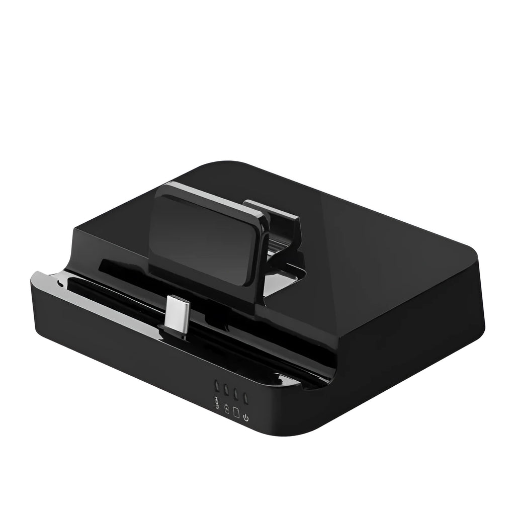 Black mobile phone converter dock for USB Type-C to HDMI connection