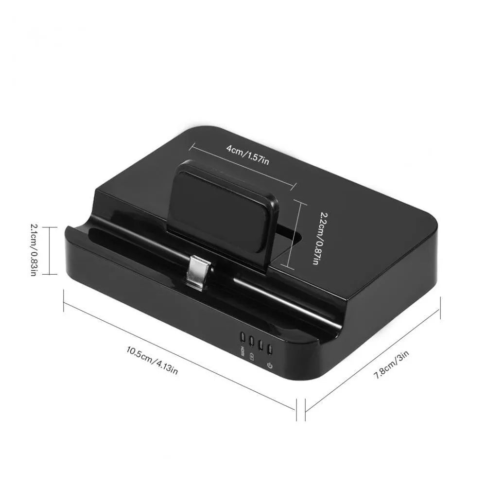 Black mobile phone converter dock for USB Type-C to HDMI connection