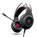 Black wired computer headset with USB plug and over-ear design for desktop and notebook PCs