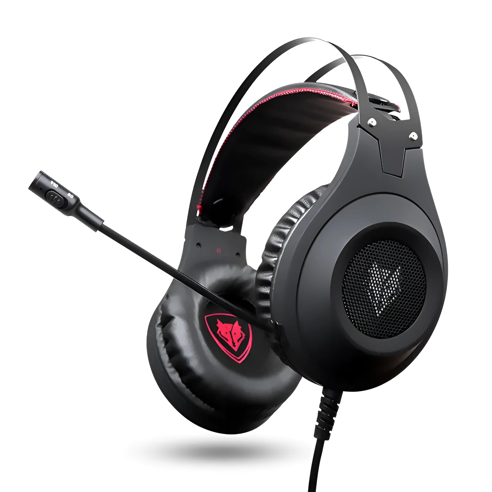 Black wired computer headset with USB plug and over-ear design for desktop and notebook PCs