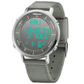 Shifenmei digital sports watch with black case and strap on wrist, showing digital display.