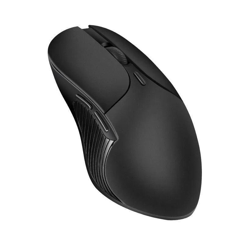 Blue Smart Voice Mouse with 2.4G wireless receiver and voice control button on a desk.