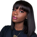Unice Hair 10 inch black human hair wig for women with medium length