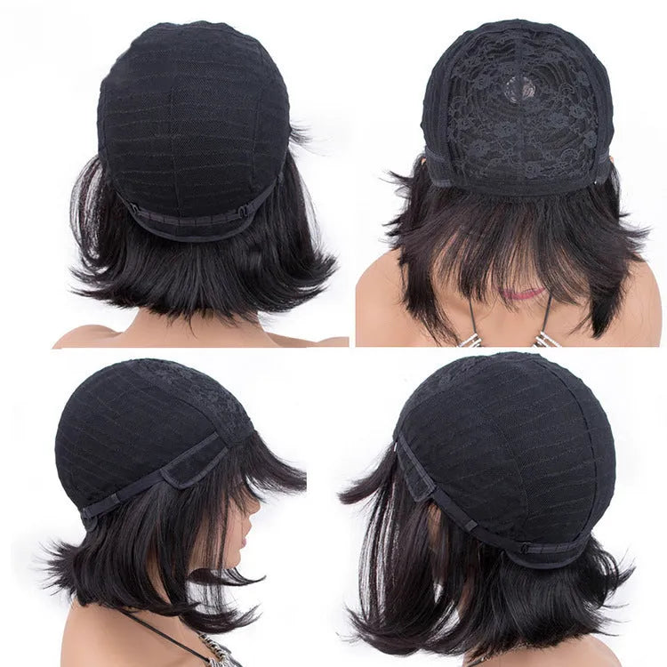 Unice Hair 10 inch black human hair wig for women with medium length