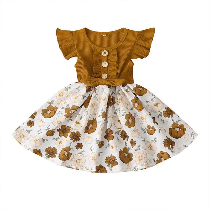 Toddler girl's sleeveless summer dress in multiple colours with Asian sizing from 80cm to 120cm