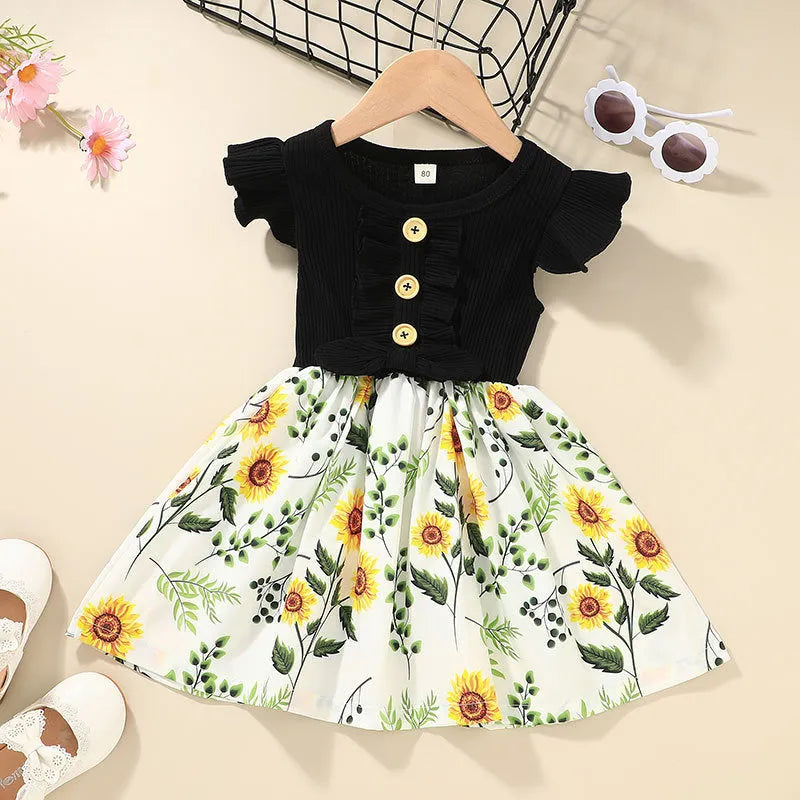 Toddler girl's sleeveless summer dress in multiple colours with Asian sizing from 80cm to 120cm