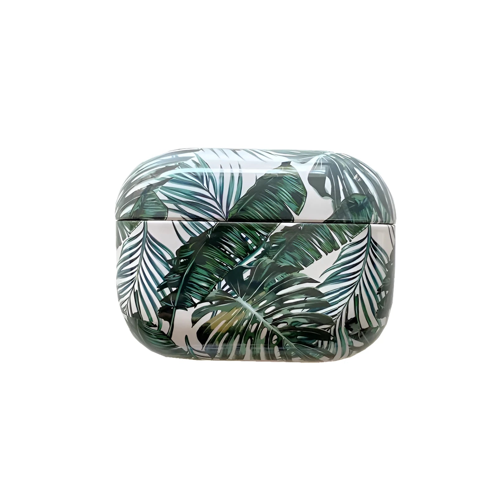 Blue banana leaves tropical design TPU protective case for AirPods charging case