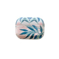 Blue banana leaves tropical design TPU protective case for AirPods charging case