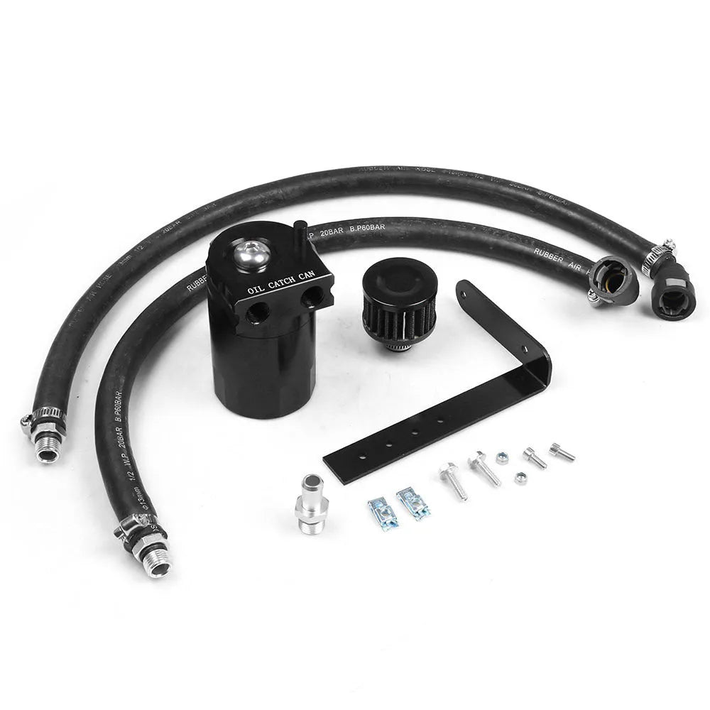Aluminium alloy oil separator catch can for Ford Expedition in black, blue, red, or silver
