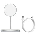 Swan magnetic desktop wireless charger for iPhone 12 in black or white colour