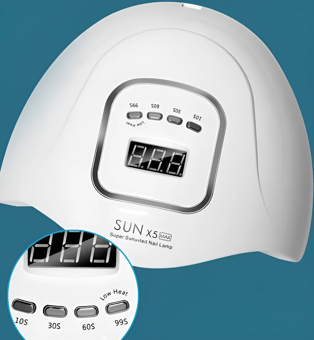 White UV LED dual light source nail lamp with 45 beads and digital timer display