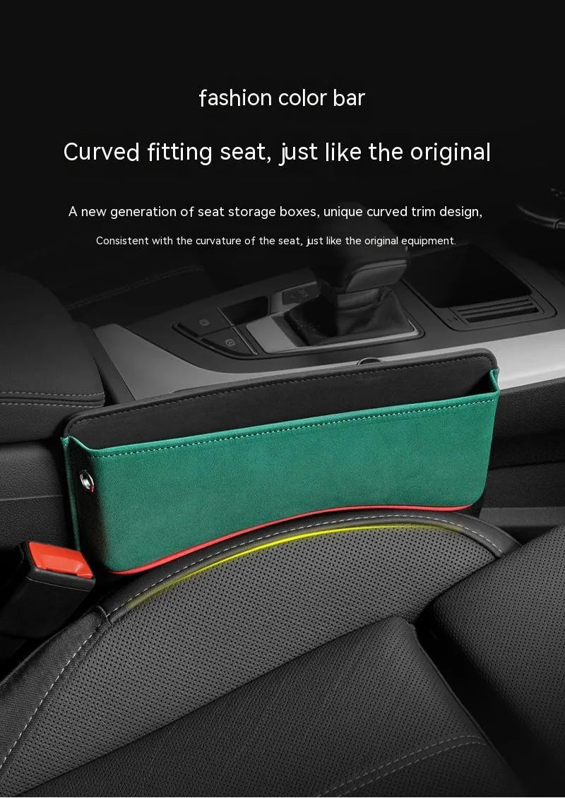 Waterproof leather car seat storage box in suede-colour matching options