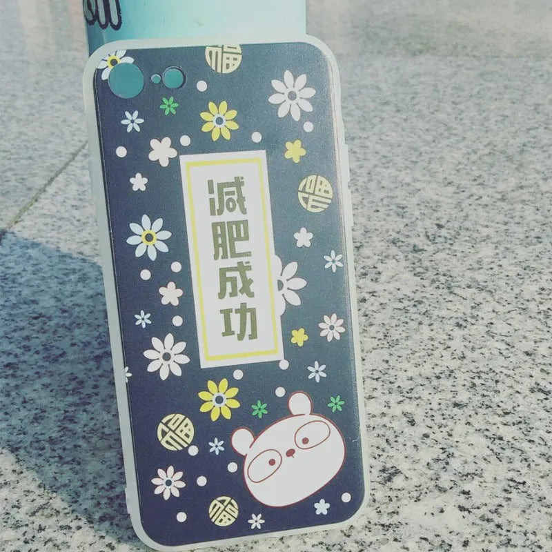 Clear iPhone case with ice cream pattern design showing TPU and PC construction