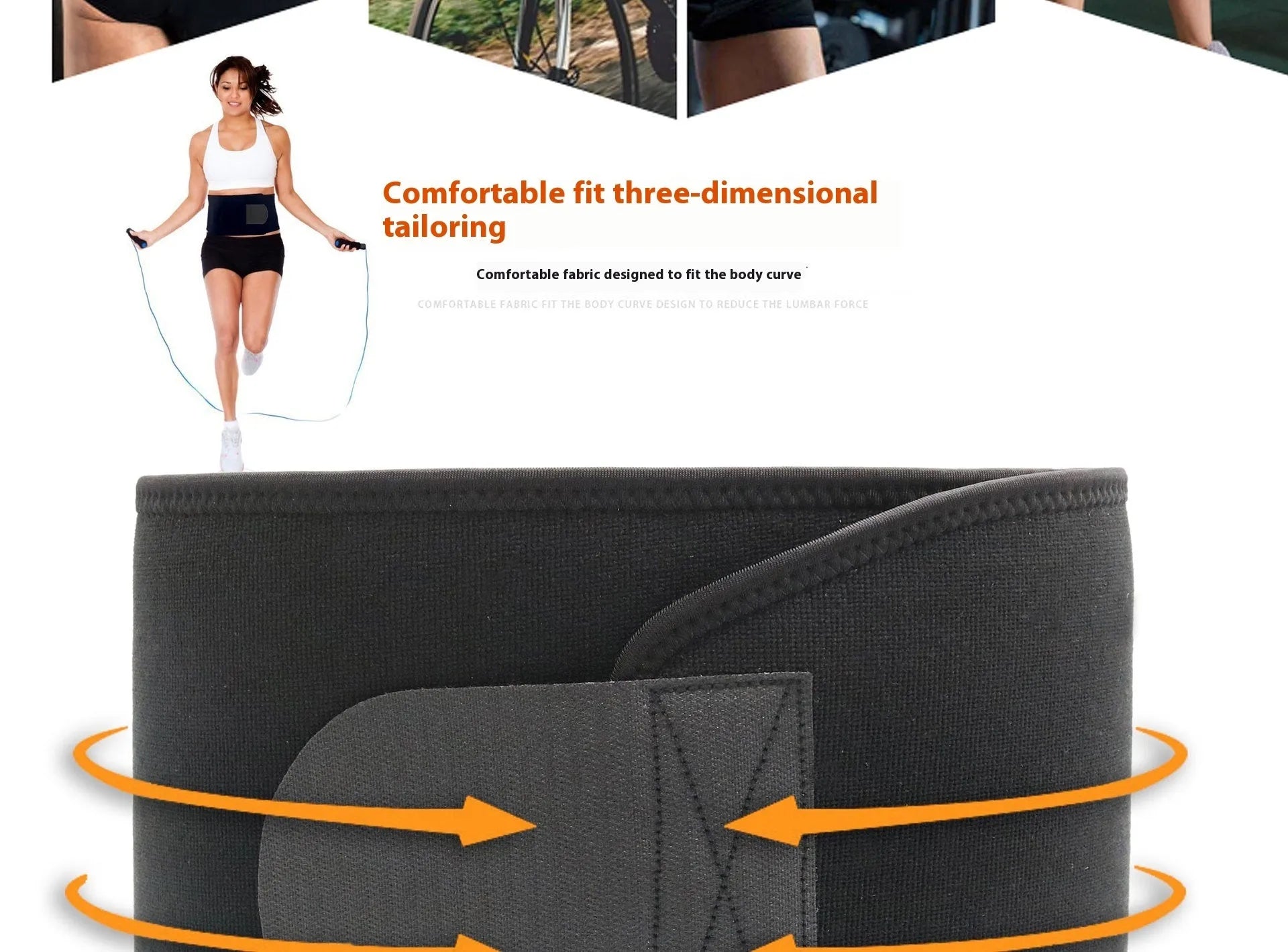 Hot Lumbar Support Belt in neoprene construction for fitness and running waist support