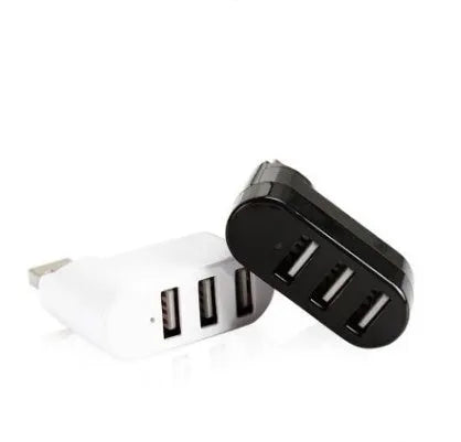 Black and white 4-port USB 2.0 hub with individual power switches for each port