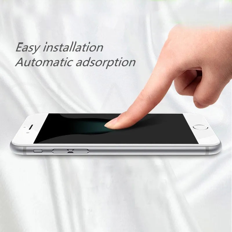 Tempered glass screen protector with 9H hardness for smartphone display.