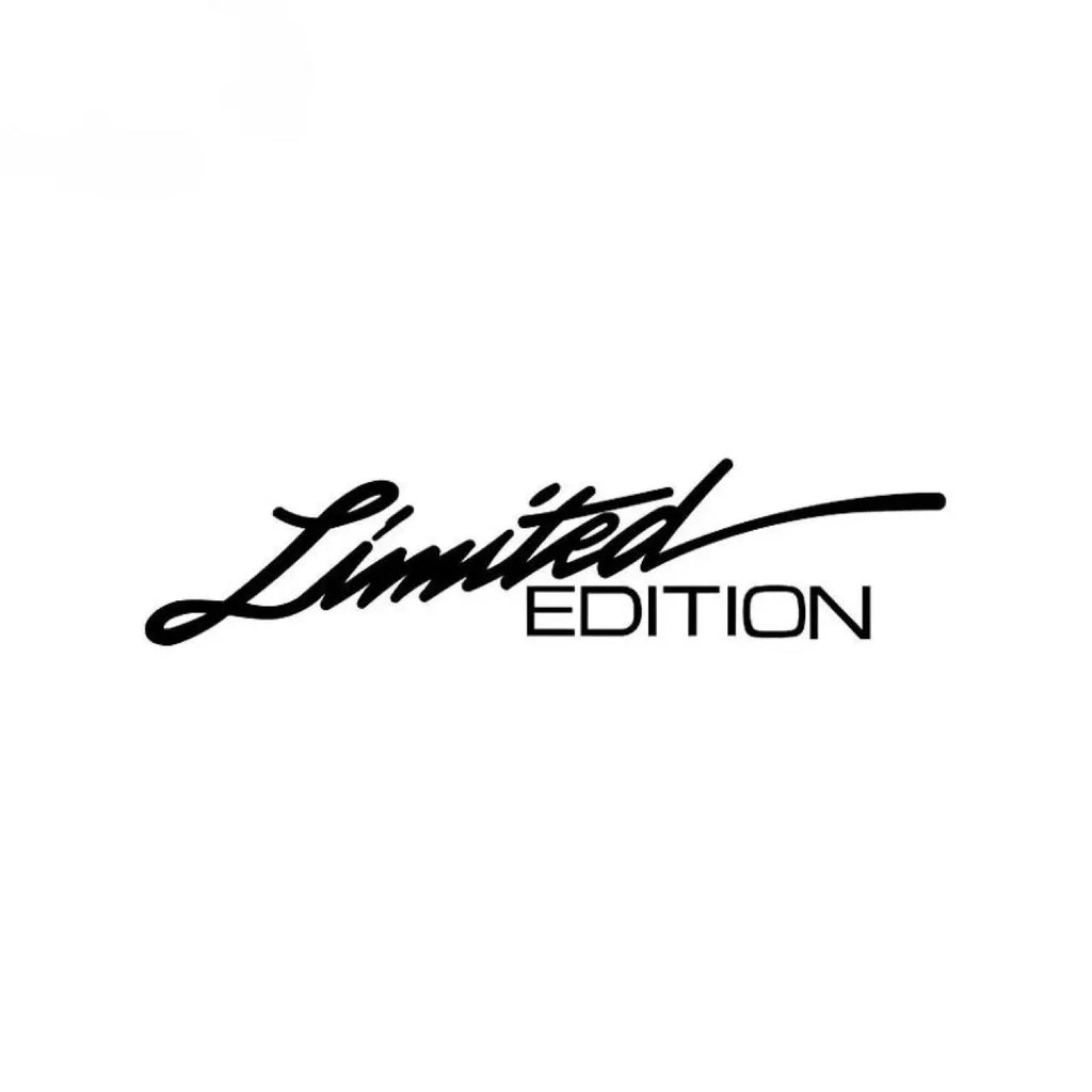 Black laser reflective car sticker with text design on vehicle bodywork