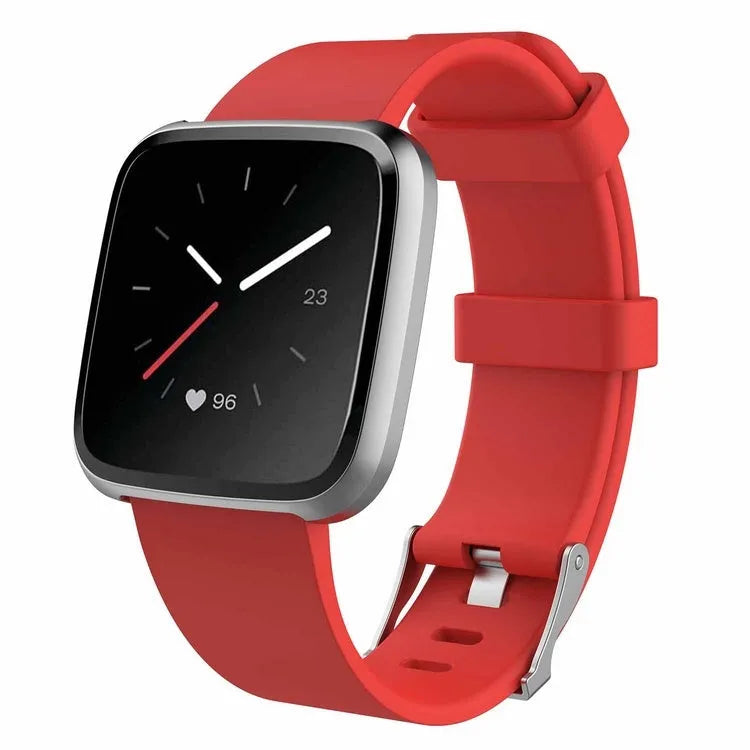Fitbit Versa Lite replacement strap in various colours showing TPE material and buckle