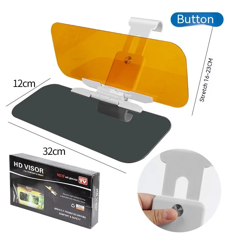 Universal anti-high beam car sun visor with telescopic adjustment and acrylic lens