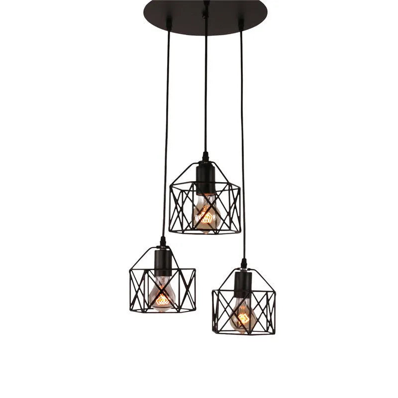 American country style decorative LED light with iron shade for home interior lighting