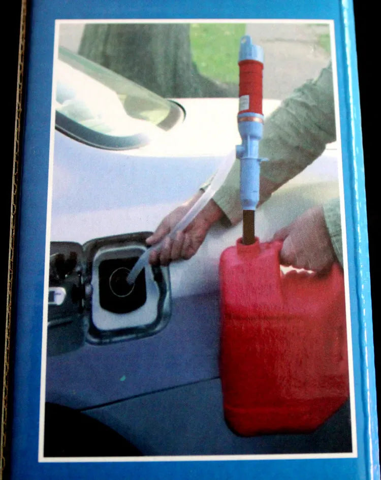 Blue manual siphon hand pump for fuel oil gasoline transfer with polypropylene construction