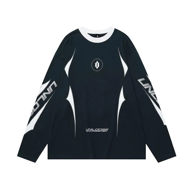 Grey cotton pullover jumper with drop shoulder sleeves and round neck